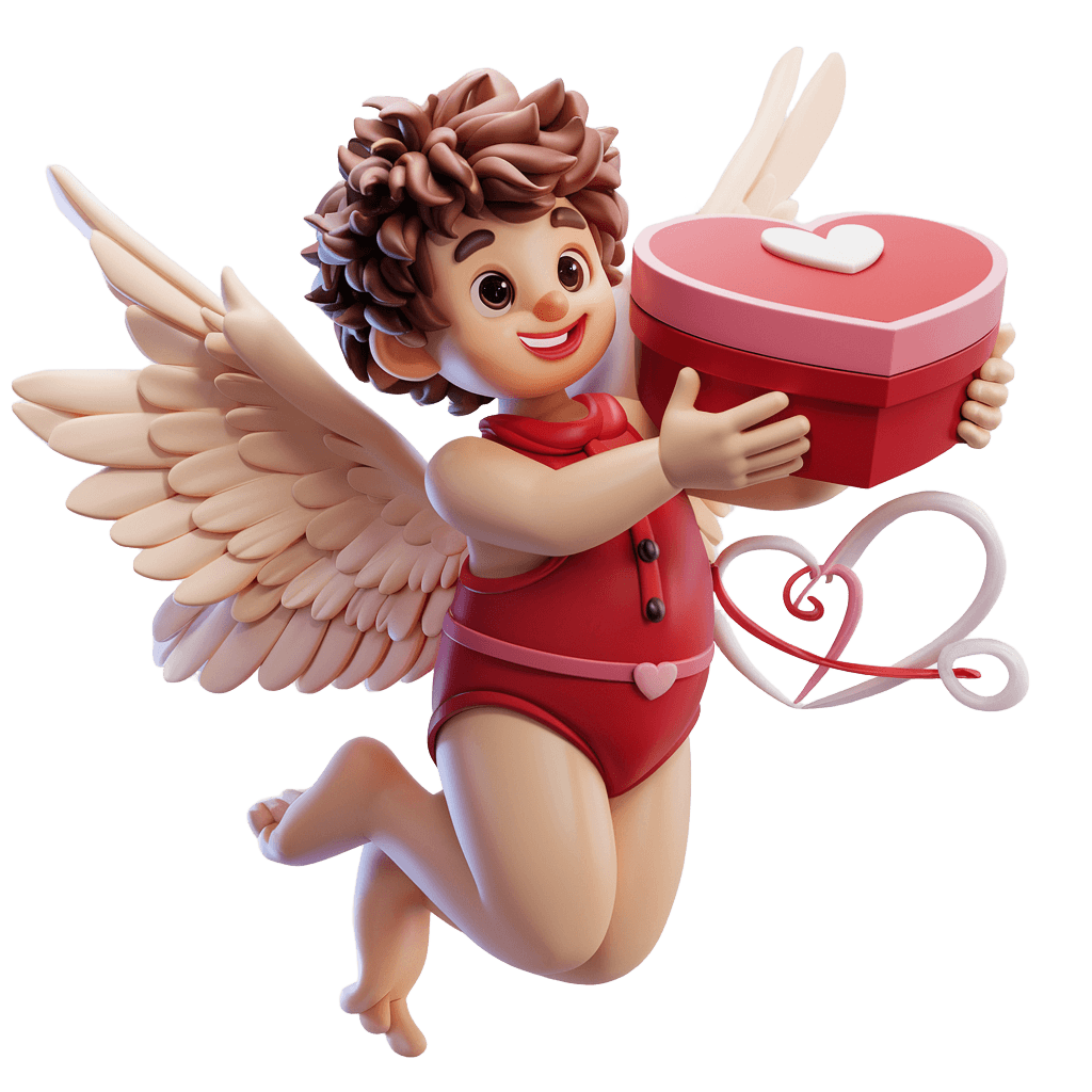 Cute Cupid with Gift